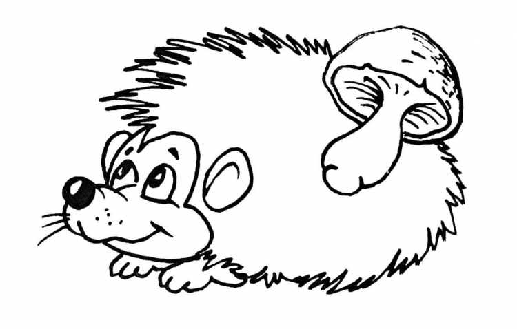 Раскраска веселый Ежик