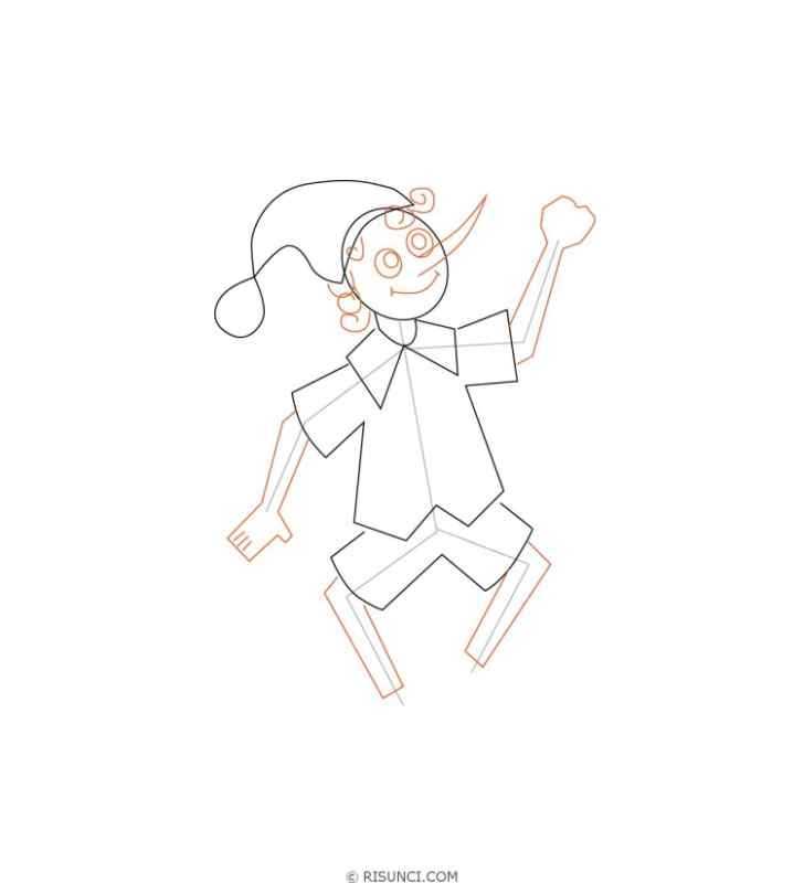 Буратино рисование с карандашом