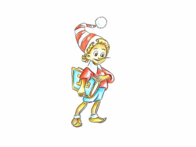 Буратино карандашом