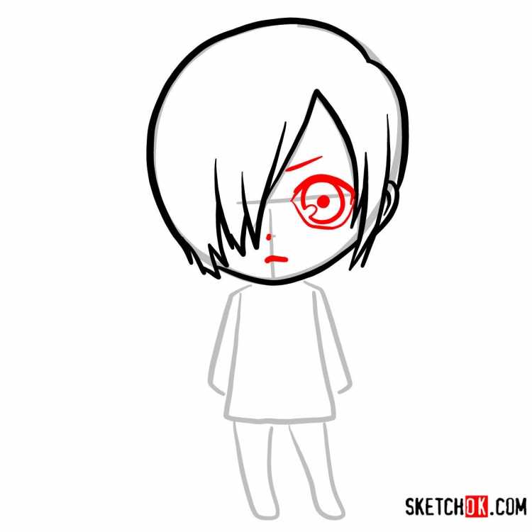 Маска Канеки карандашом