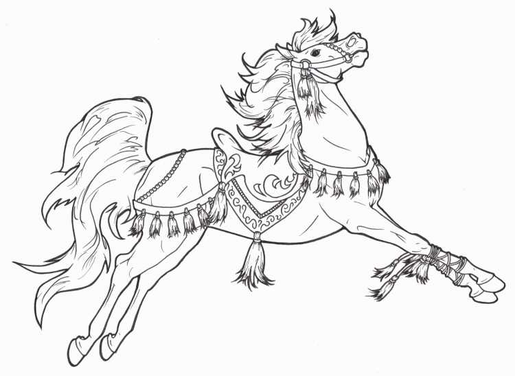 Раскраска лошади красивые