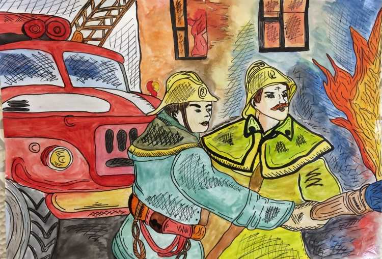 Рисунок ко Дню пожарника