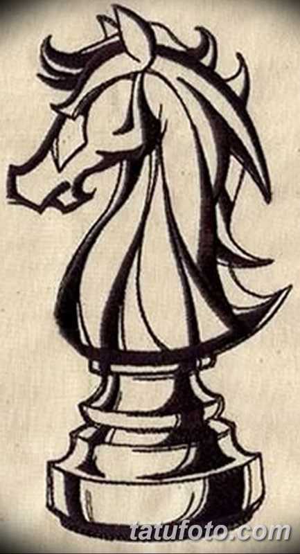 Шахматный конь тату