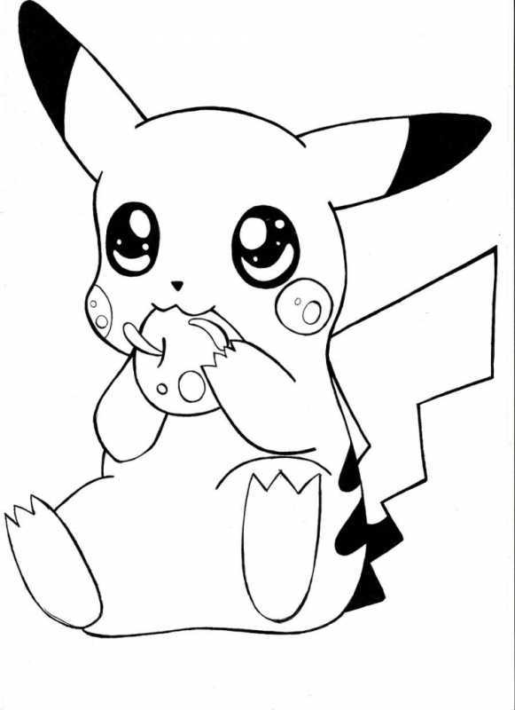 Пикачу раскраска карандашом