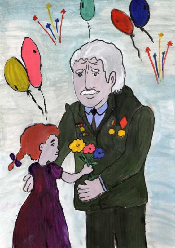 Мальчик 9 мая рисунок