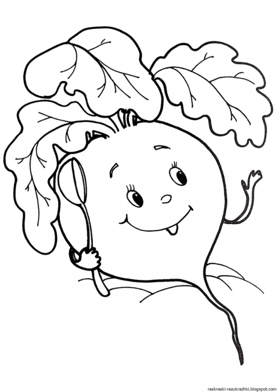 Свекла раскраска для детей