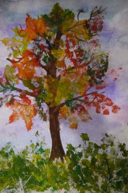 Рисование осеннего дерева