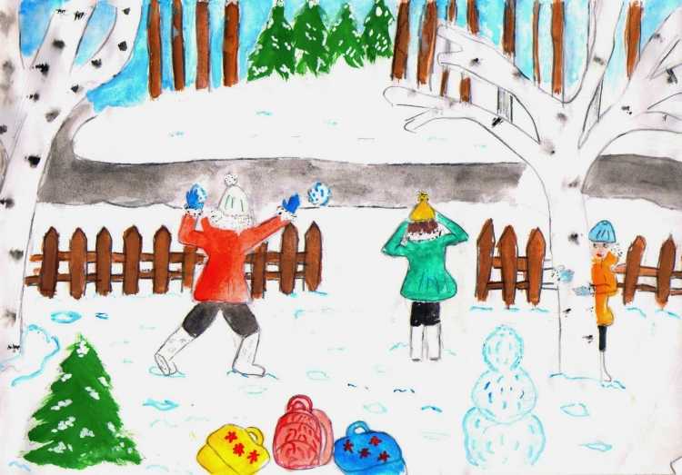 Выставка рисунков «Мои зимние каникулы».