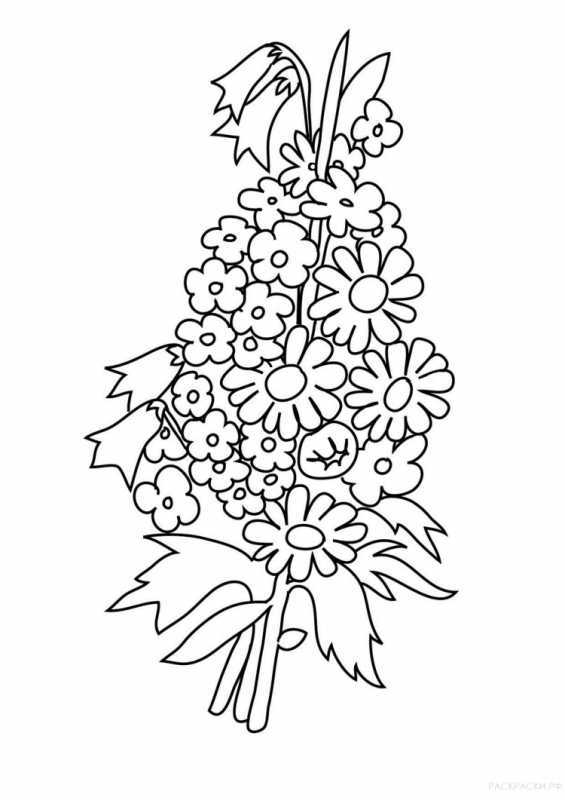 Раскраска цветы в вазе