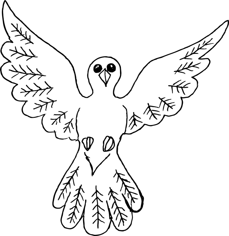 Трафарет голубя