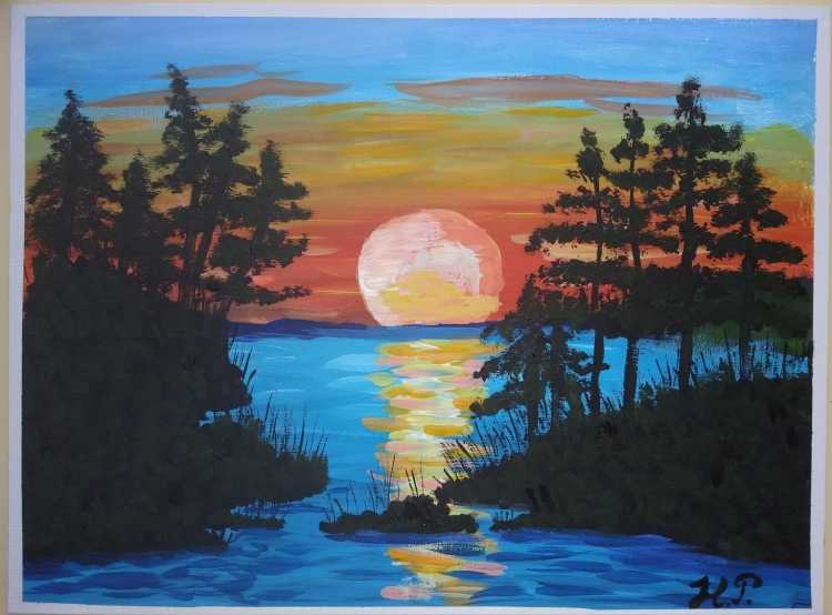 Пейзажи природы гуашью