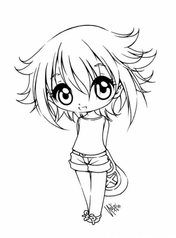 Раскраски для девочек аниме Чиби