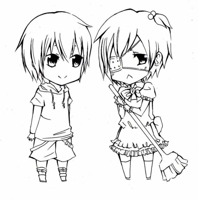 Распечатка аниме Чиби