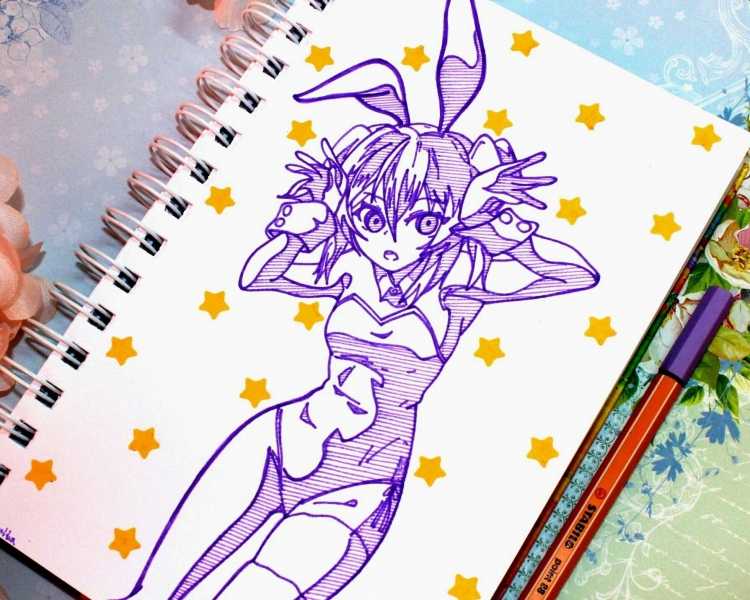 Рисование аниме для скетчбука