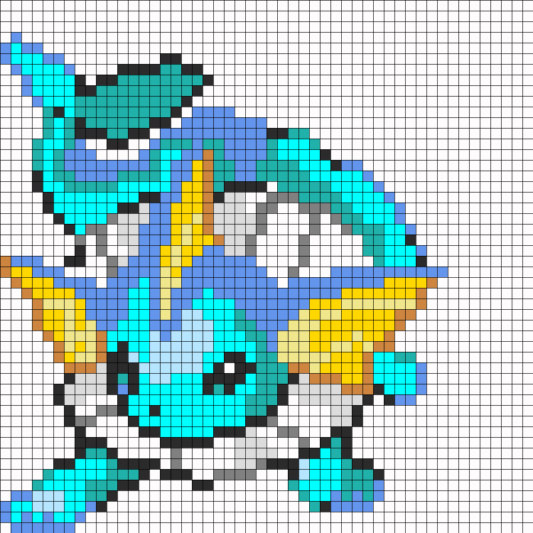 Рисование по клеточкам покемоны