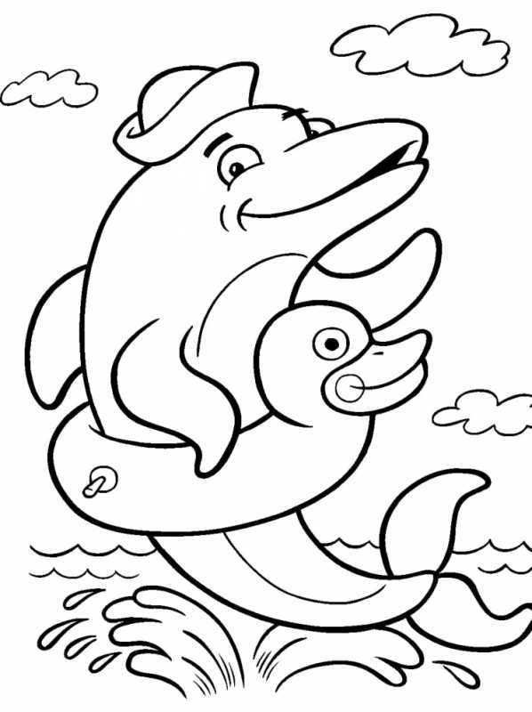 Раскраска "дельфины"