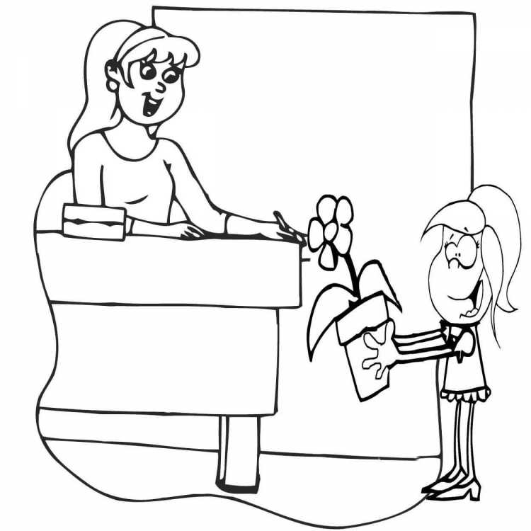 Разукрашка ко Дню учителя