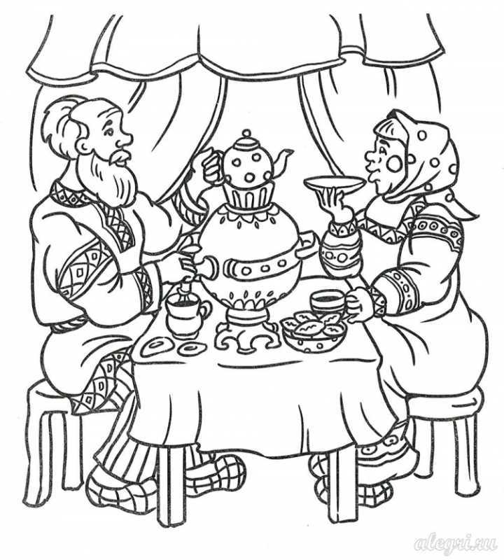 Масленица гуляния раскраска