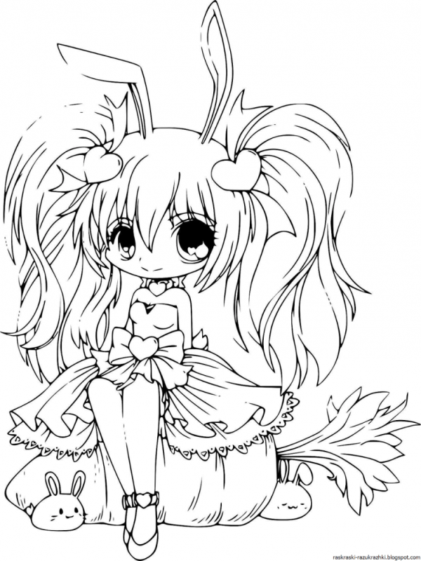 Раскраски в стиле аниме для девочек