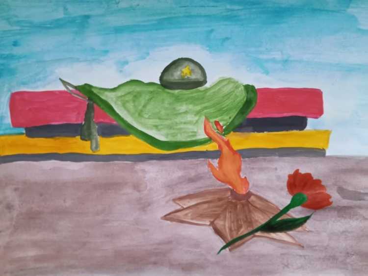 Рисование вечный огонь старшая группа