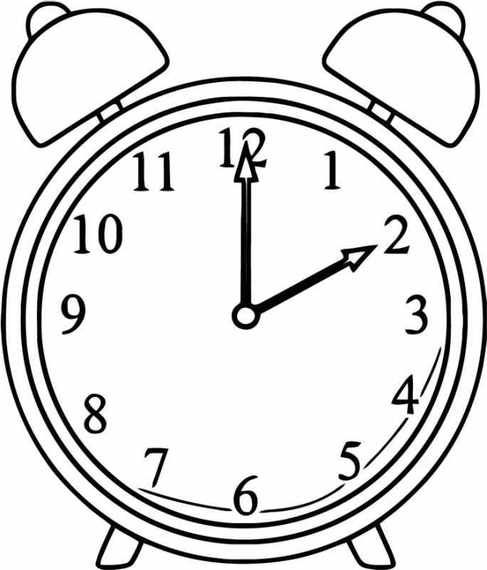 Часы раскраска для детей