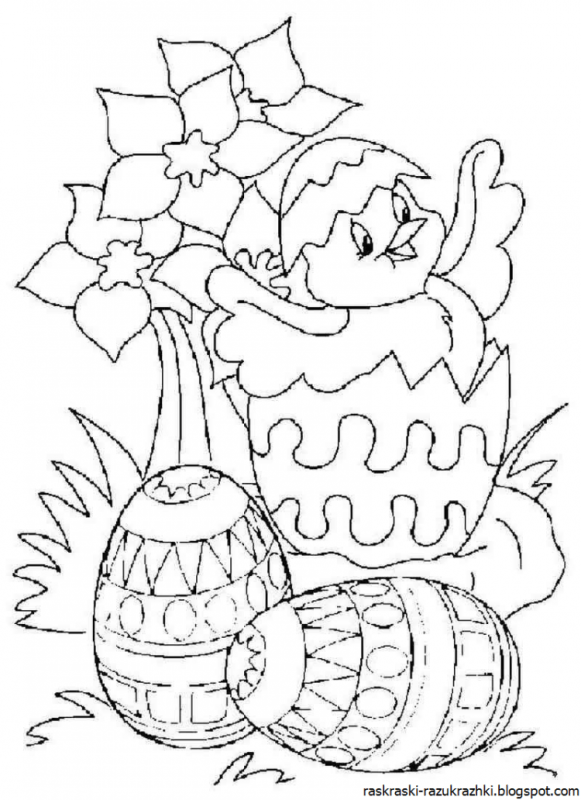 Раскраска Пасха для детей