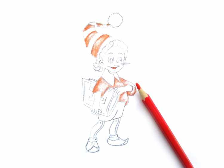 Буратино черно белый