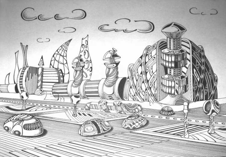 Эскиз города будущего