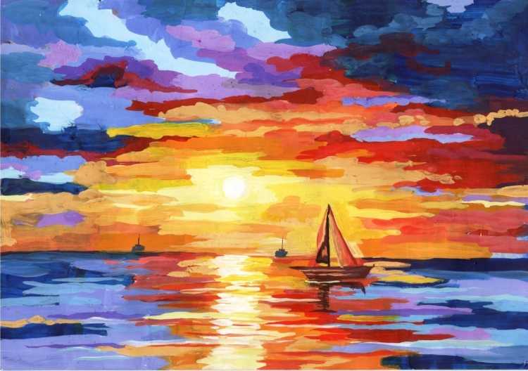 Закат рисунок