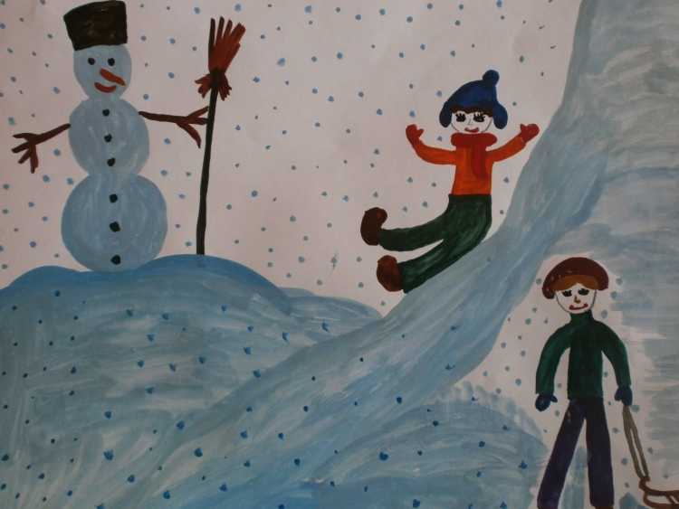 Рисование с детьми зимой