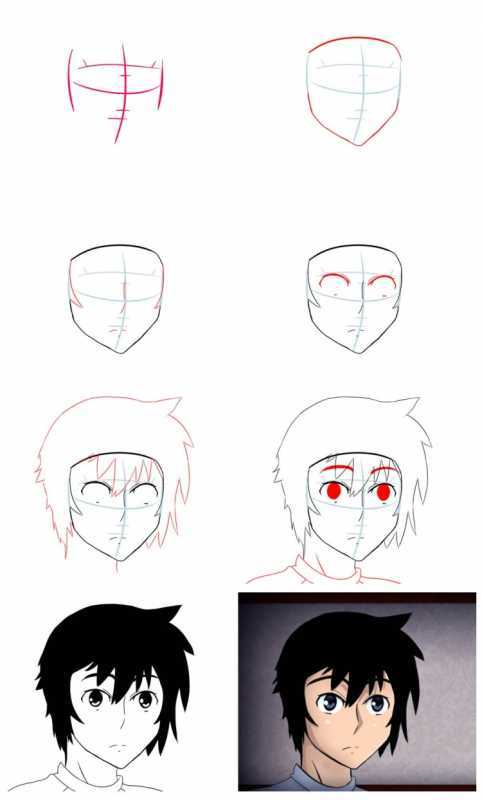 Аниме рисунки пошагово