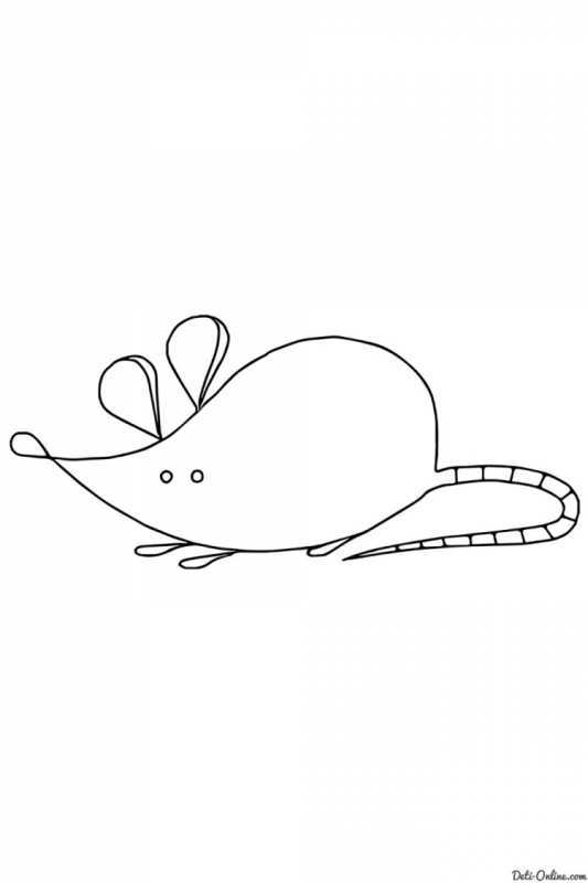 Мышка норушка из сказки Теремок раскраска для детей