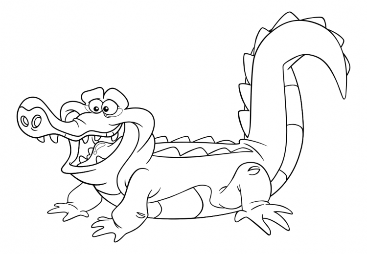 Крокодил раскраска для малышей