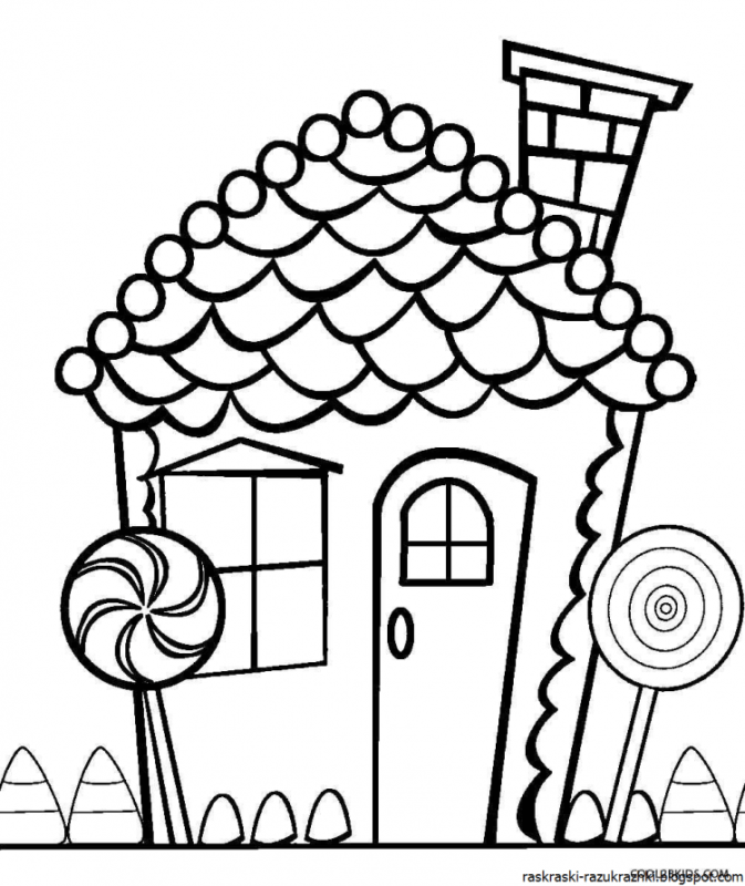 Сказочный домик раскраска для малышей