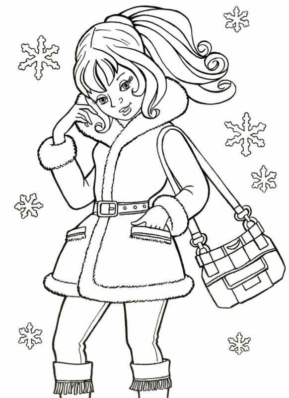 Новогодний лес раскраска