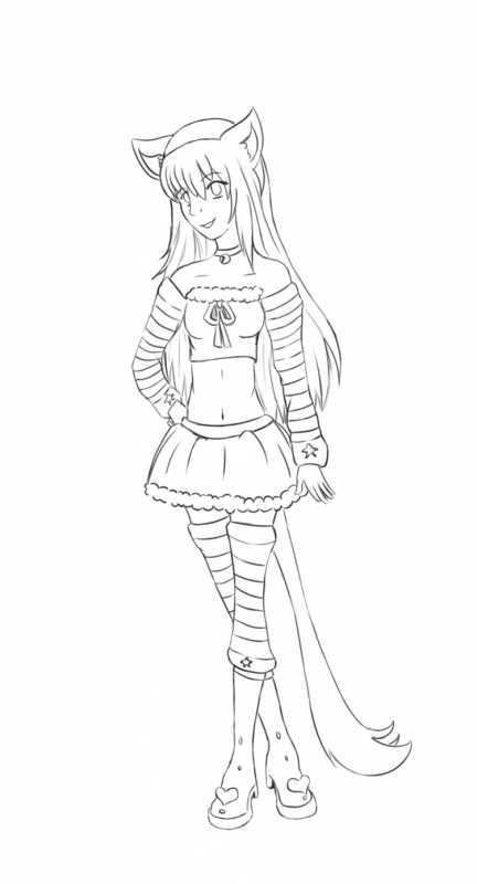 Рисунки раскраски аниме полная девочка