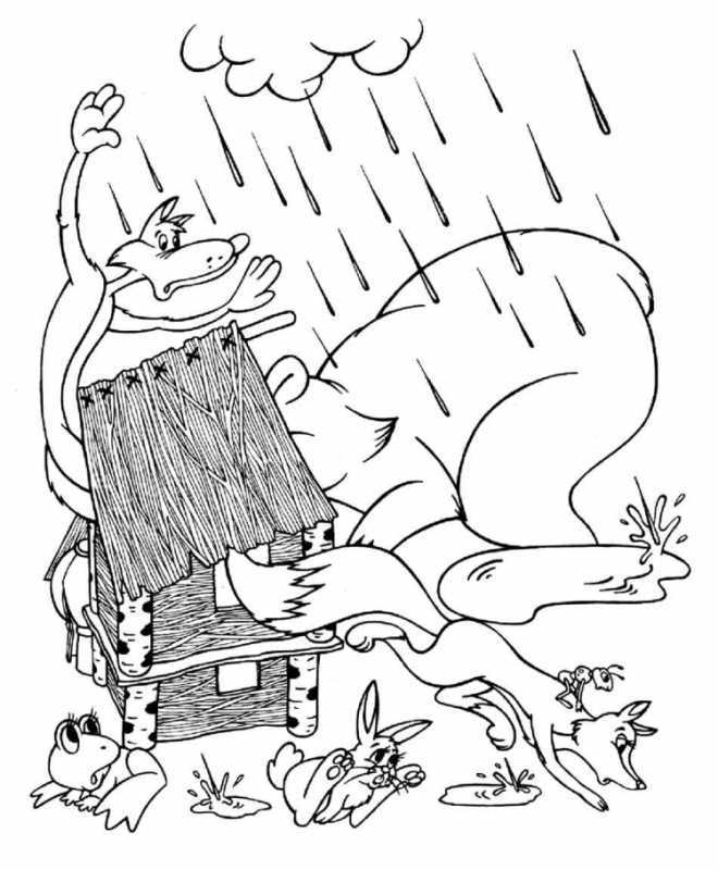 Мышка Теремок раскраска