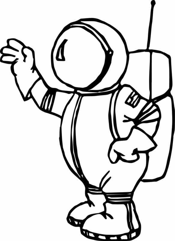 Раскраска космонавт в космосе