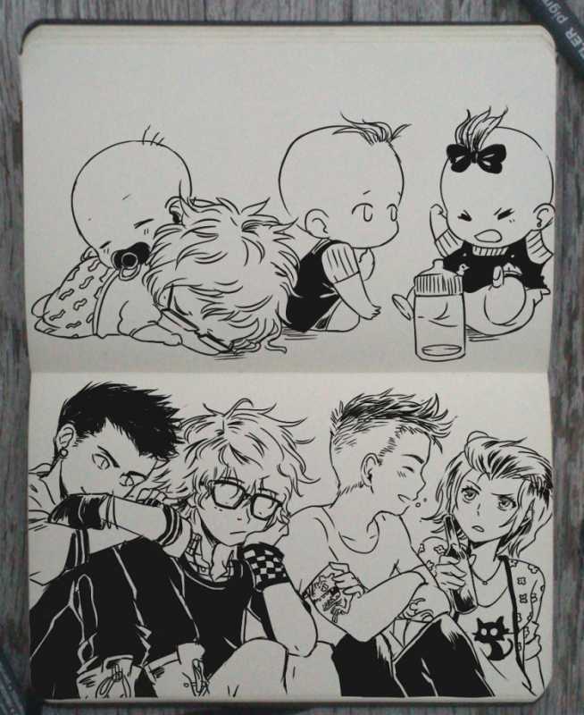 Мини комиксы в скетчбуке