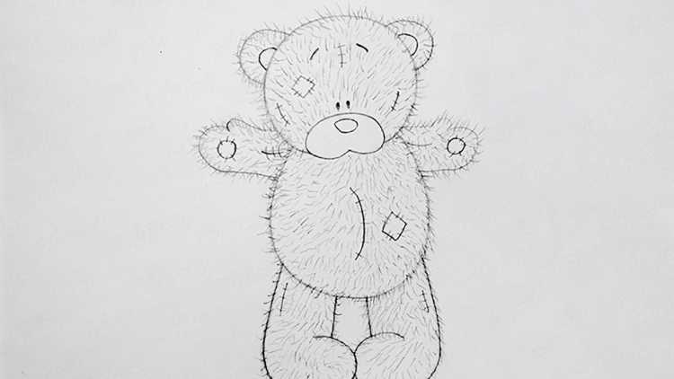 Мишка Тедди рисунок карандашом
