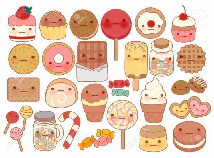 Кавайные наклейки сладости