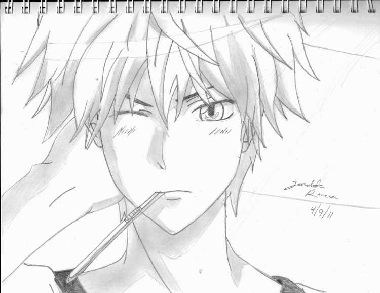 Аниме горничная монохром