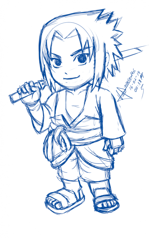 Чиби Саске для срисовки