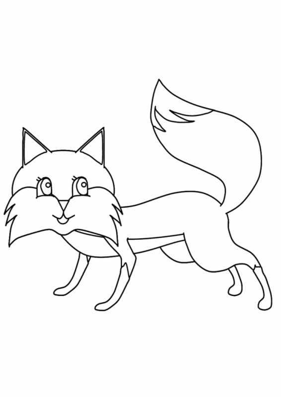Лиса раскраска для детей