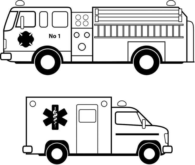 Машины полицию, скорую и пожарную мультяшные