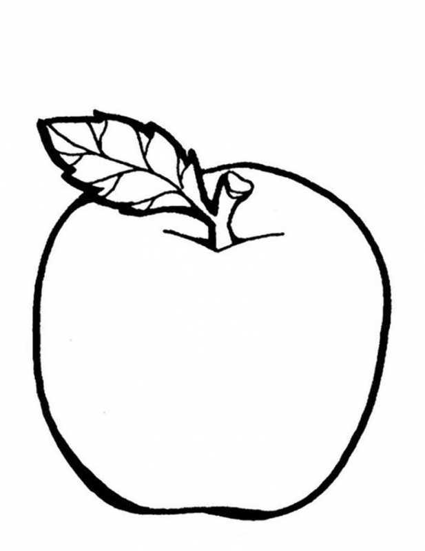 Яблоко раскраска для детей