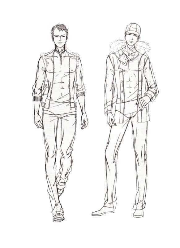 Мужская одежда карандашом