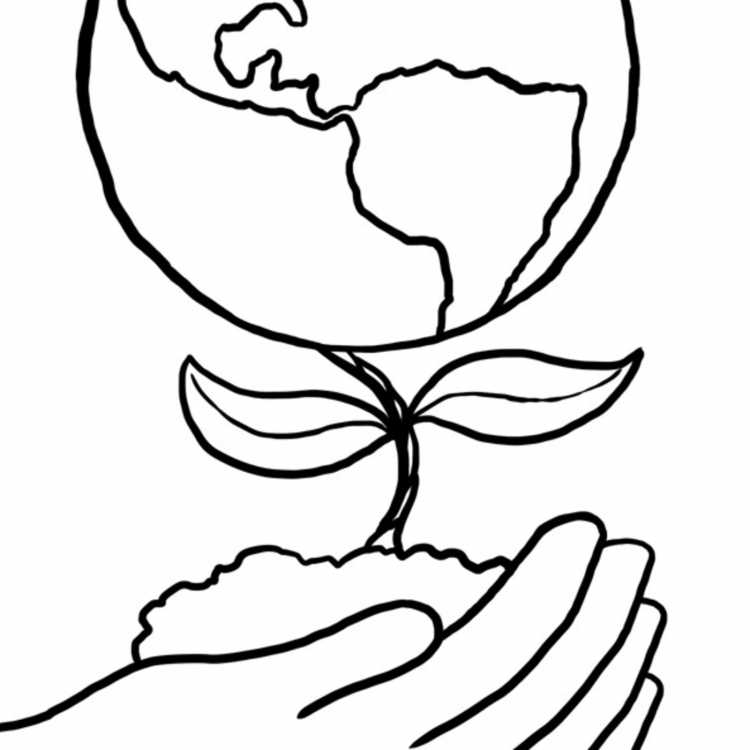 Раскраска земля в ладонях