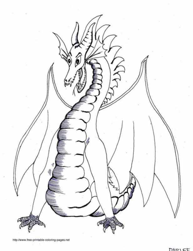 Раскраски животные драконы