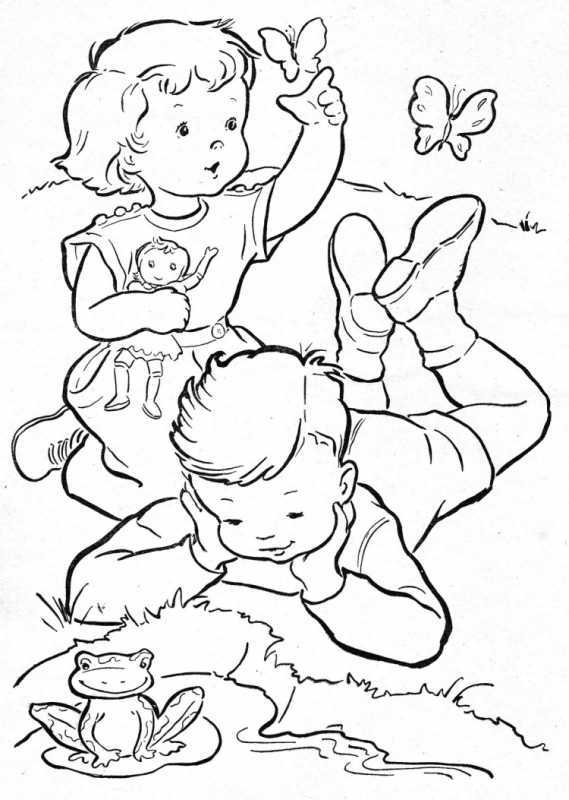 День защиты детей раскраска